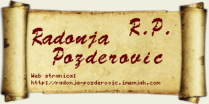 Radonja Pozderović vizit kartica
